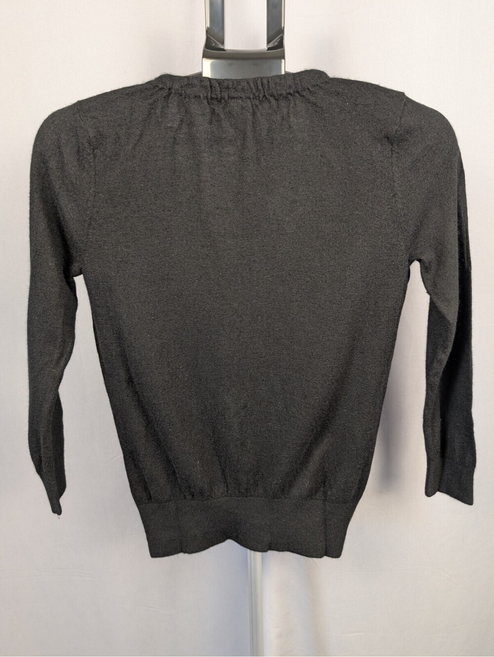 Quiet Luxury Vince 100% Cashmere Black Shell Button Cardigan M - Picture 2 of 7